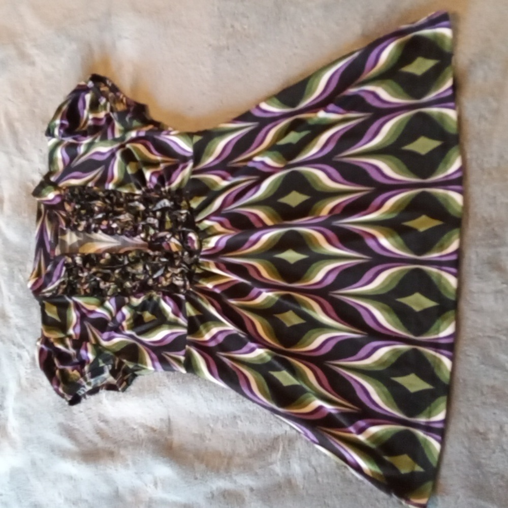 Heart Soul Womens Floral Ruffle Cap Sleeve Top